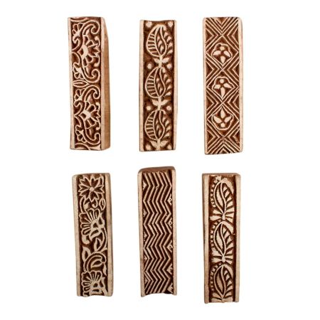 Set of 6 Piece New Mix Wooden Printing Block